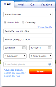 Through the use of cookies, Southwest saves the last flights you searched for.