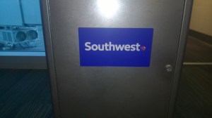 New logo applied to the podiums for the gate agent.