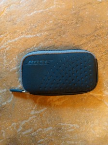 Case for the Bose QC20 headphones.  The extra StayHear+ tips are also located inside.