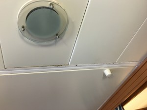 The ceiling in our stateroom needs a little love.